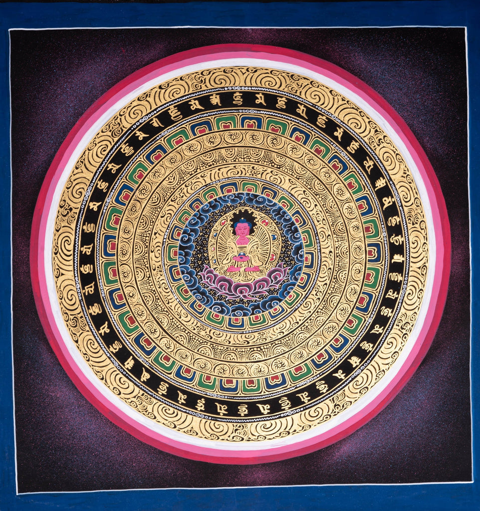 Amitabha Buddha Mandala Tibetan Thangka Art - Lucky Thanka
