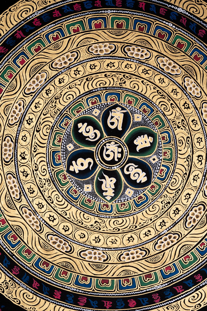 Om Mandala Thangka painting - Lucky Thanka