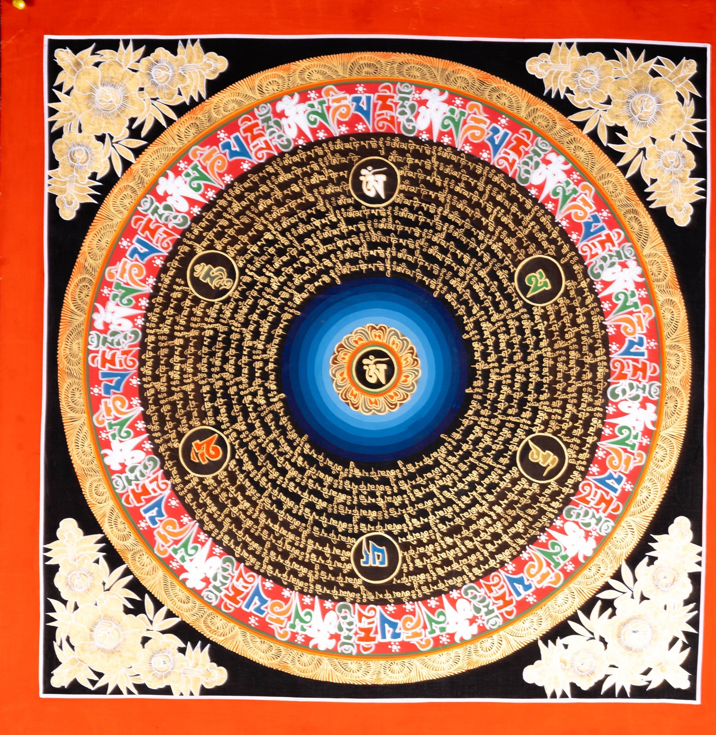Om Mantra Mandala Thangka Painting - Lucky Thanka