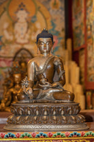 Silver Plated Medicine Buddha Statue - Lucky Thanka