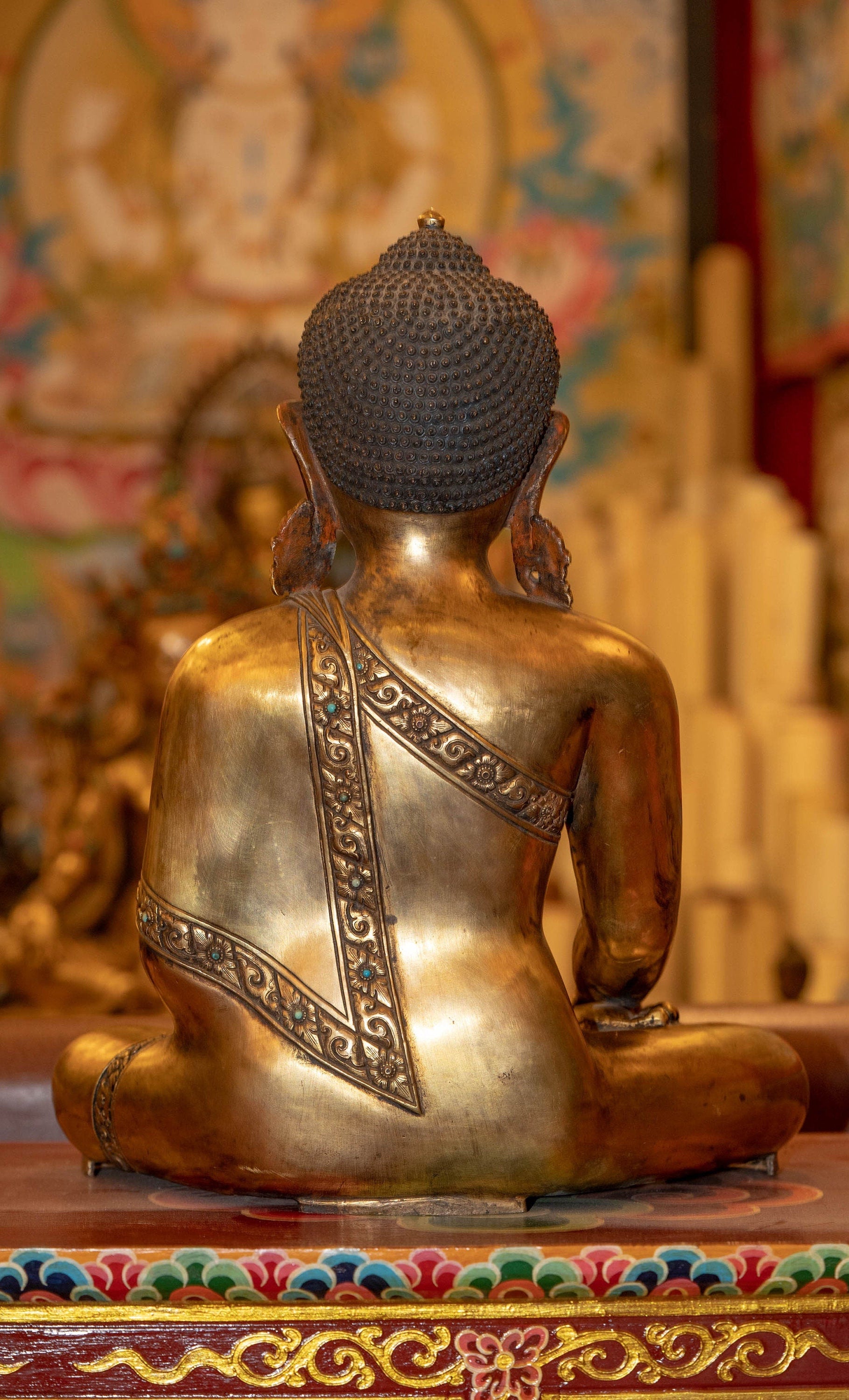 Gold Plated Shakyamuni Buddha Statue - Lucky Thanka
