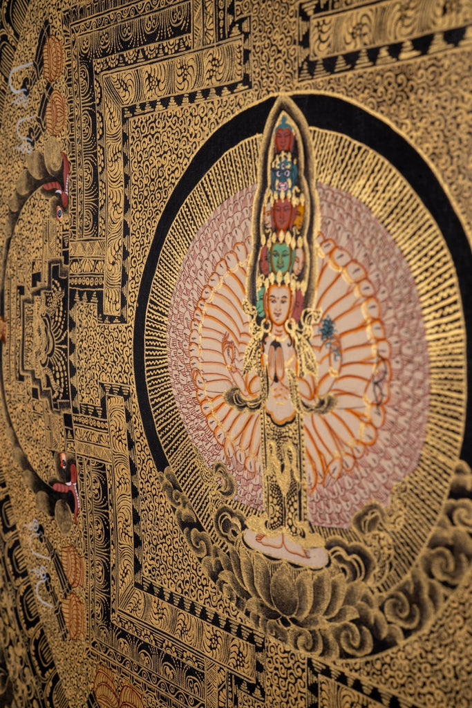Avalokiteshvara Mandala Thangka - Lucky Thanka