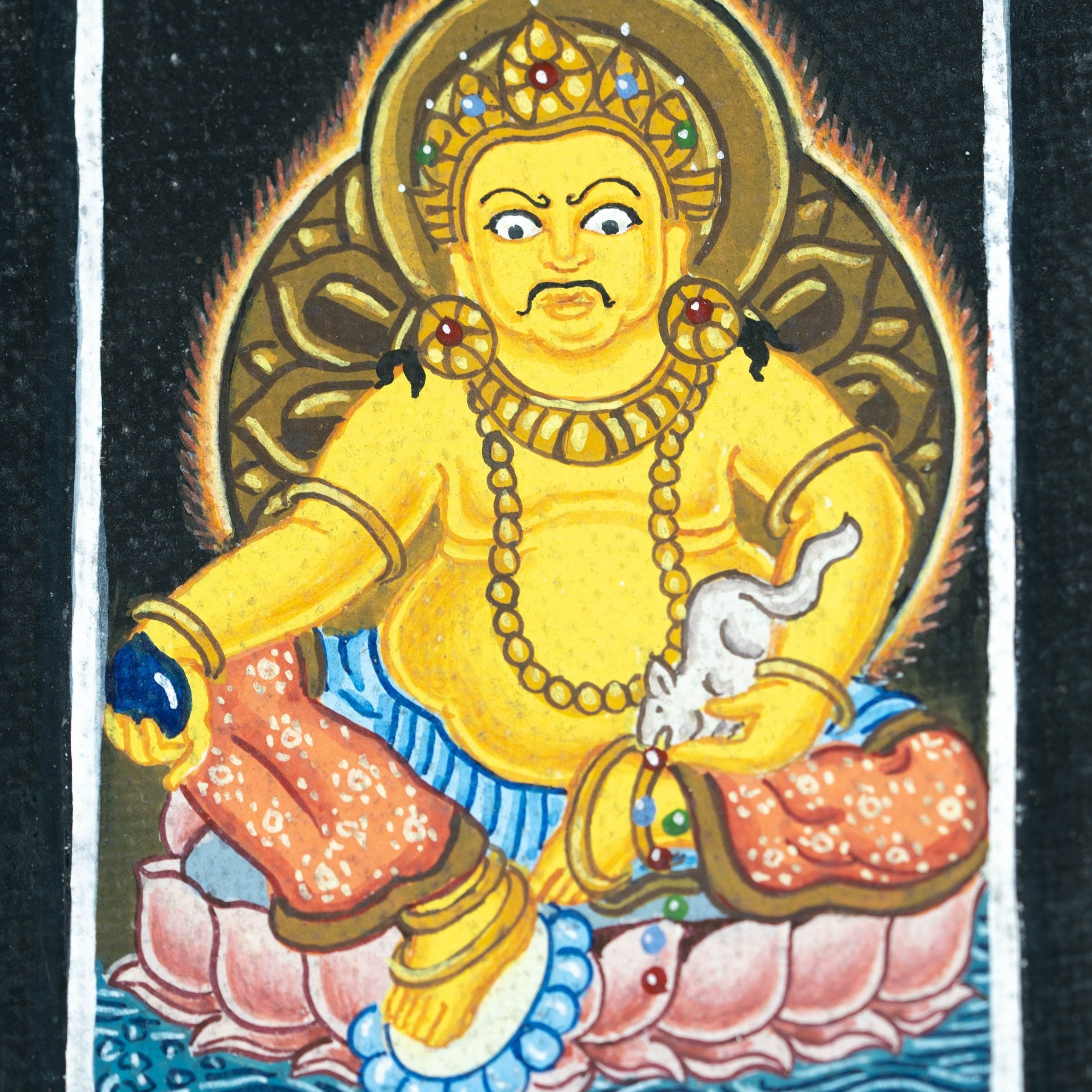 Kubera God of Wealth Ghau Thangka - Lucky Thanka