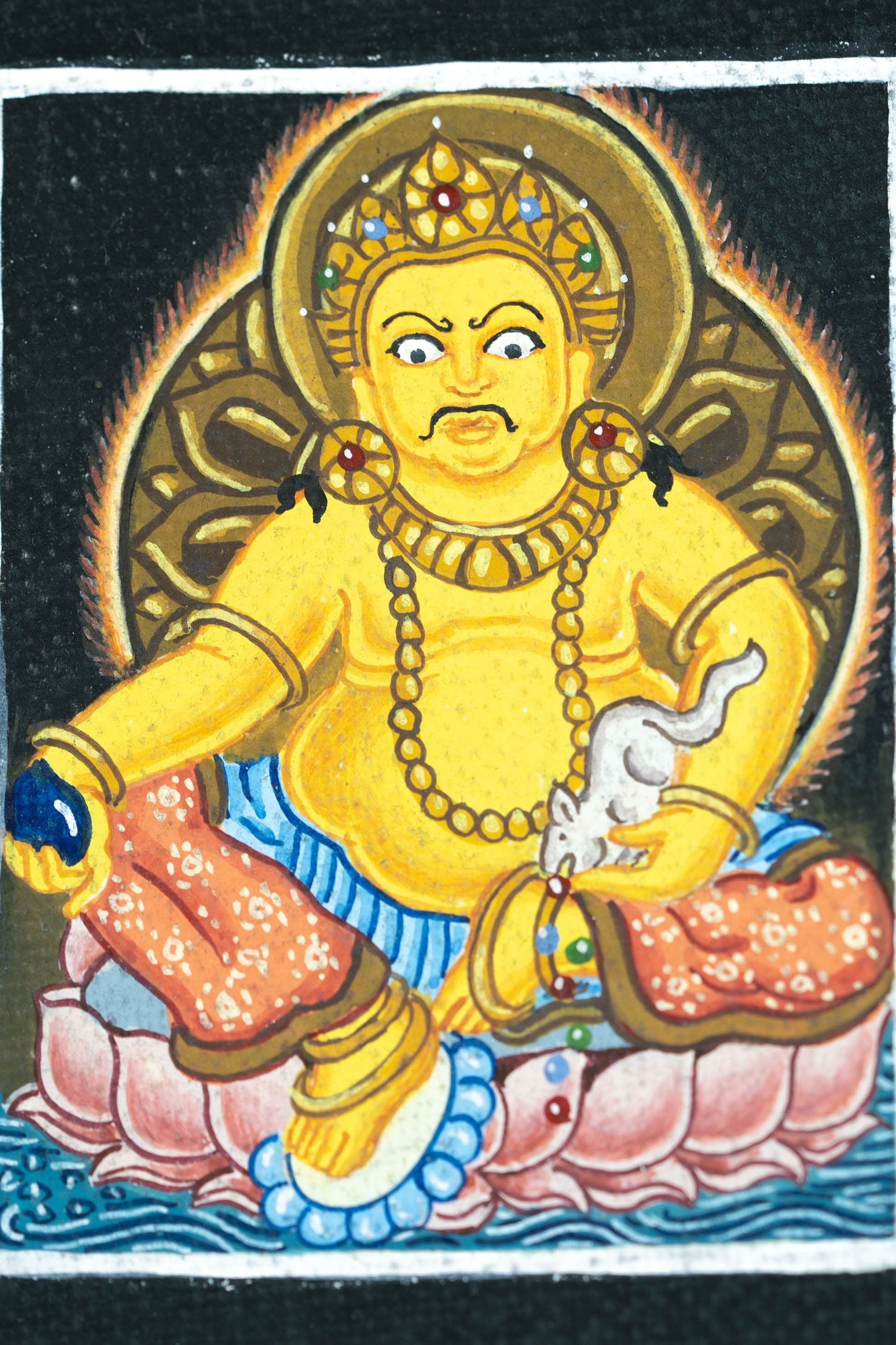 Kubera God of Wealth Ghau Thangka - Lucky Thanka