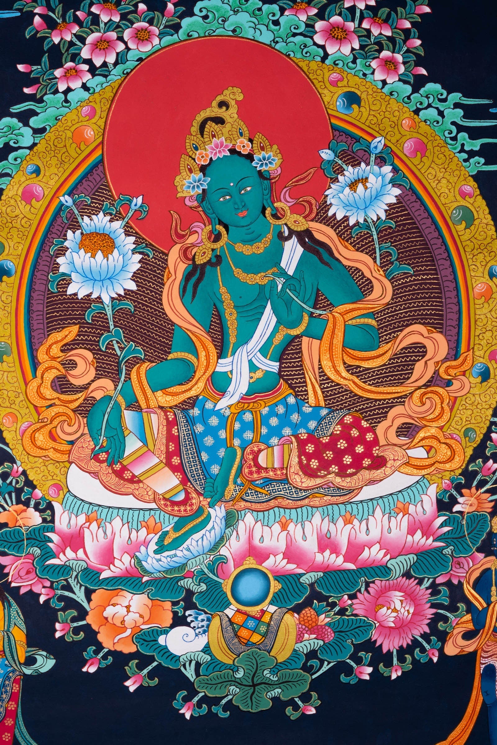 Green Tara Thangka Painting - Lucky Thanka