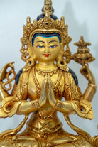 Chenrezig Bodhisattva Gold Plated Statue - Lucky Thanka