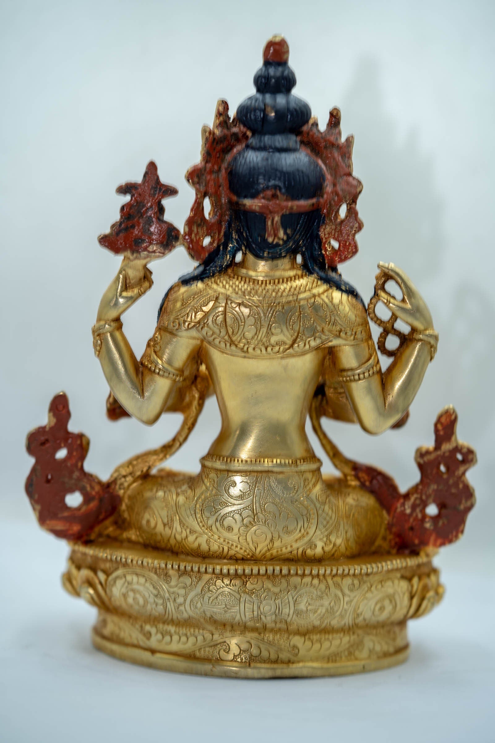 Chenrezig Bodhisattva Gold Plated Statue - Lucky Thanka