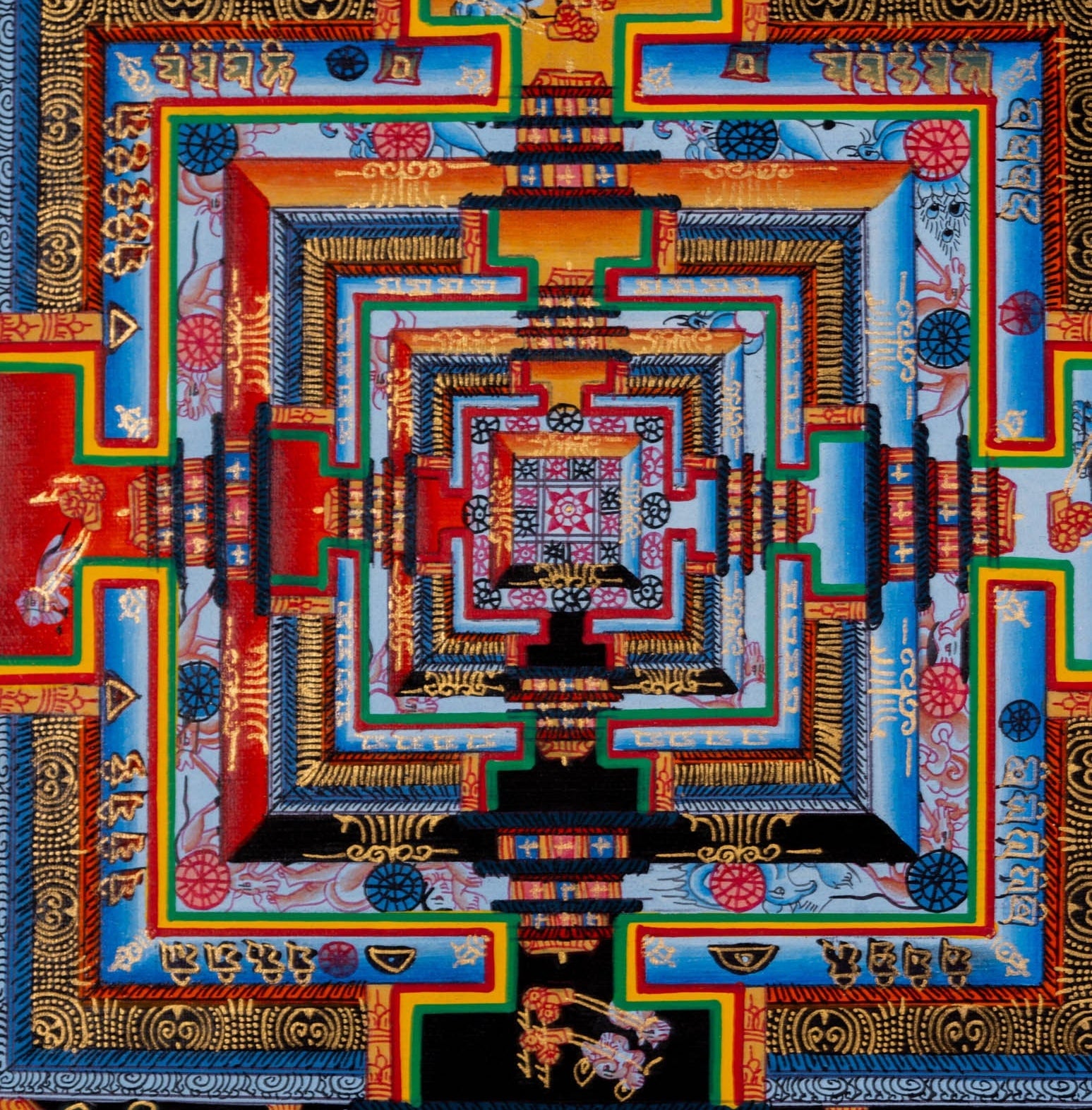 Lotus Kalachakra Mandala Thangka Painting - Lucky Thanka