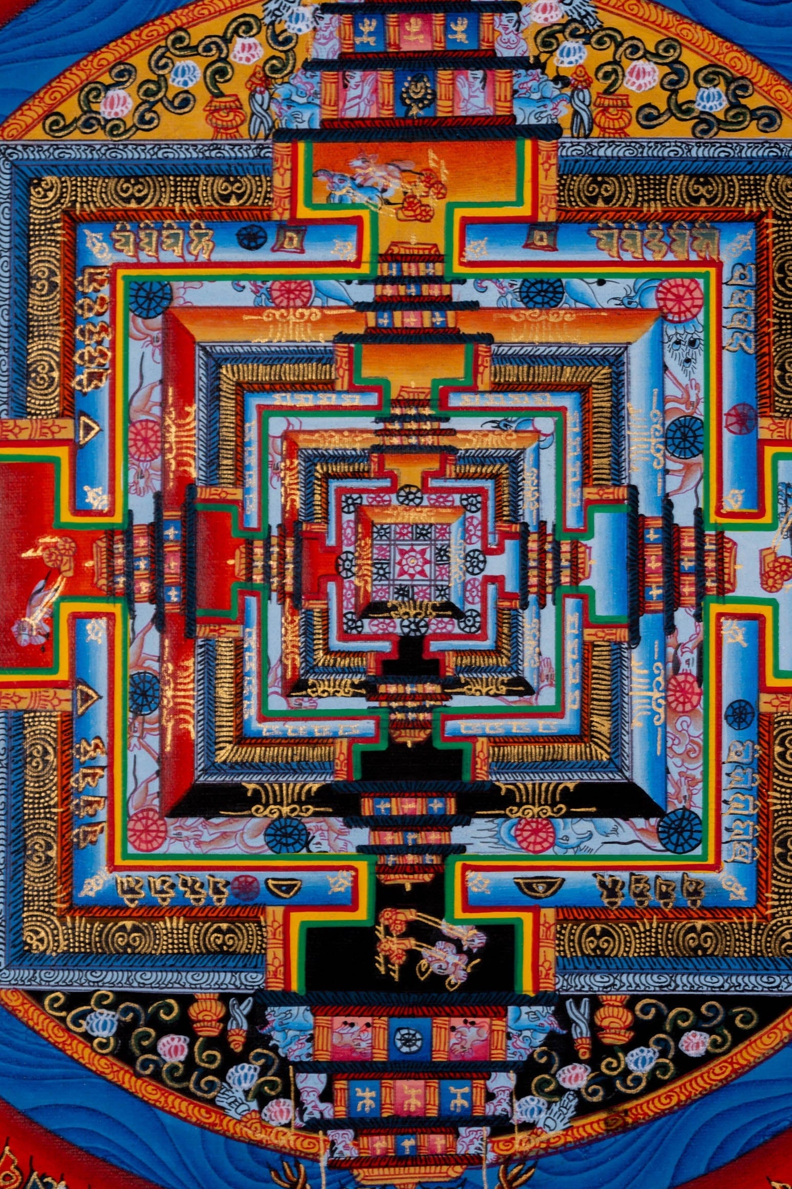 Lotus Kalachakra Mandala Thangka Painting - Lucky Thanka