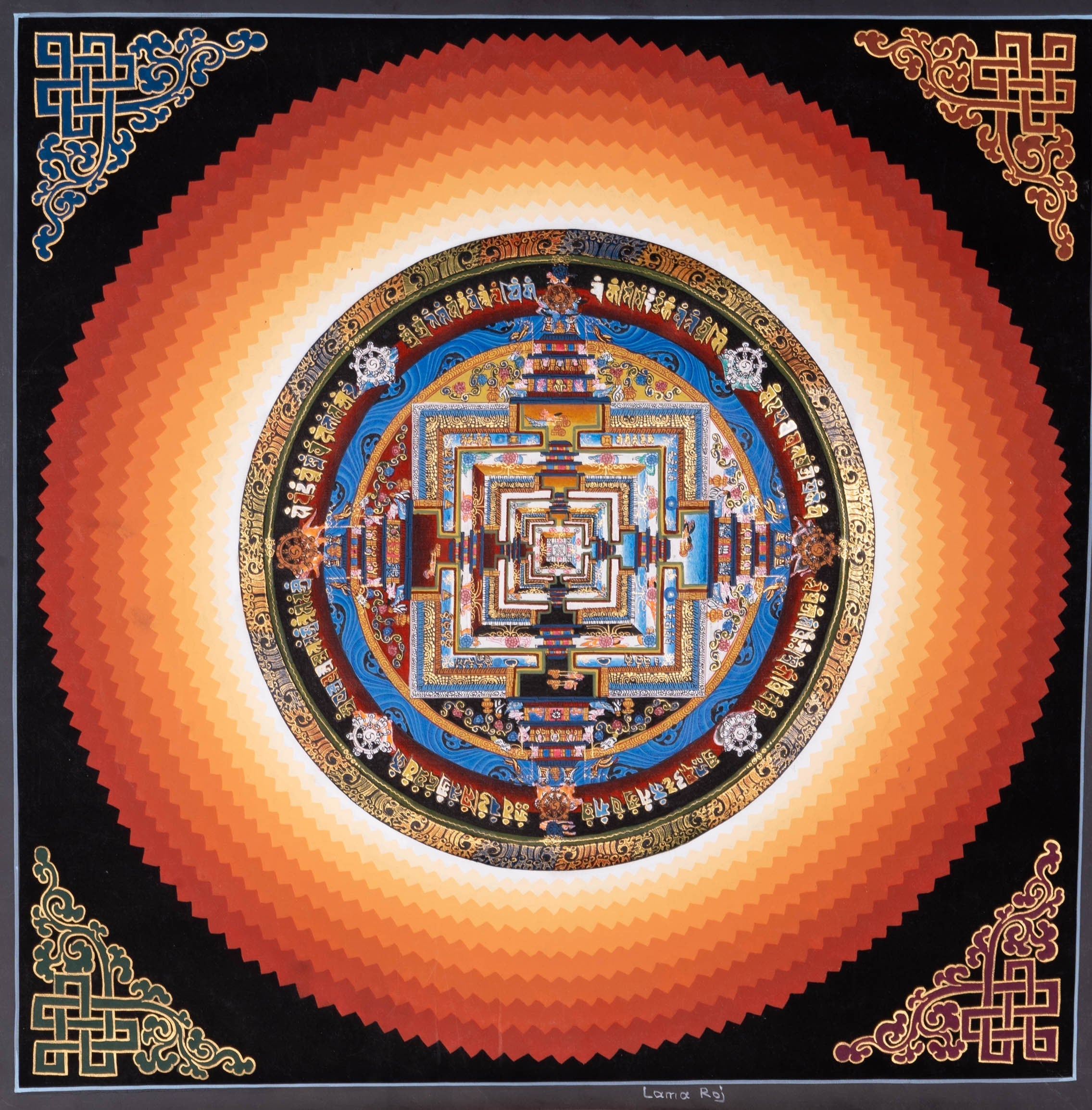 Lotus Kalachakra Mandala Thangka Art - Lucky Thanka