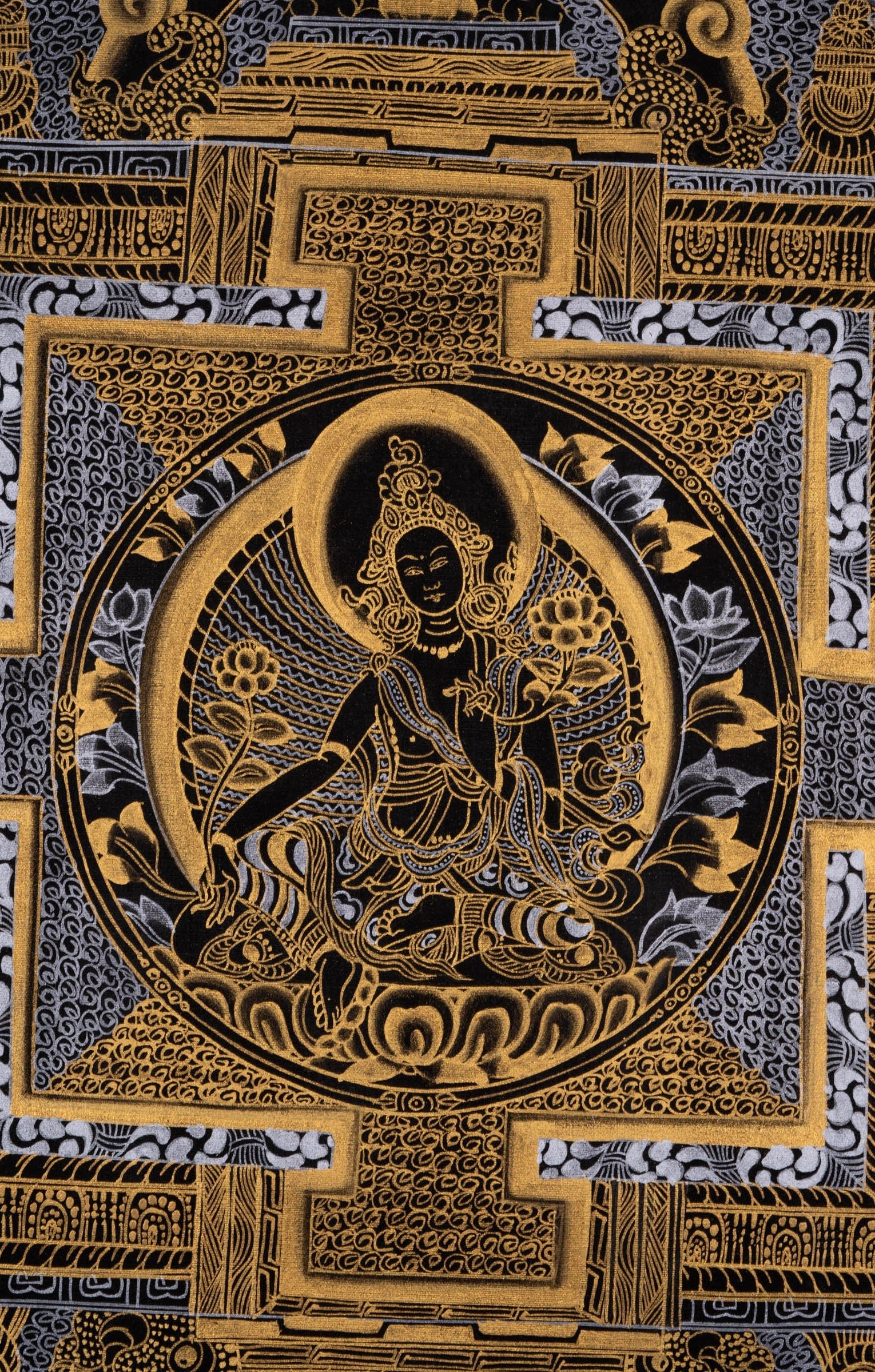 Green Tara Mandala Thangka painting - Lucky Thanka