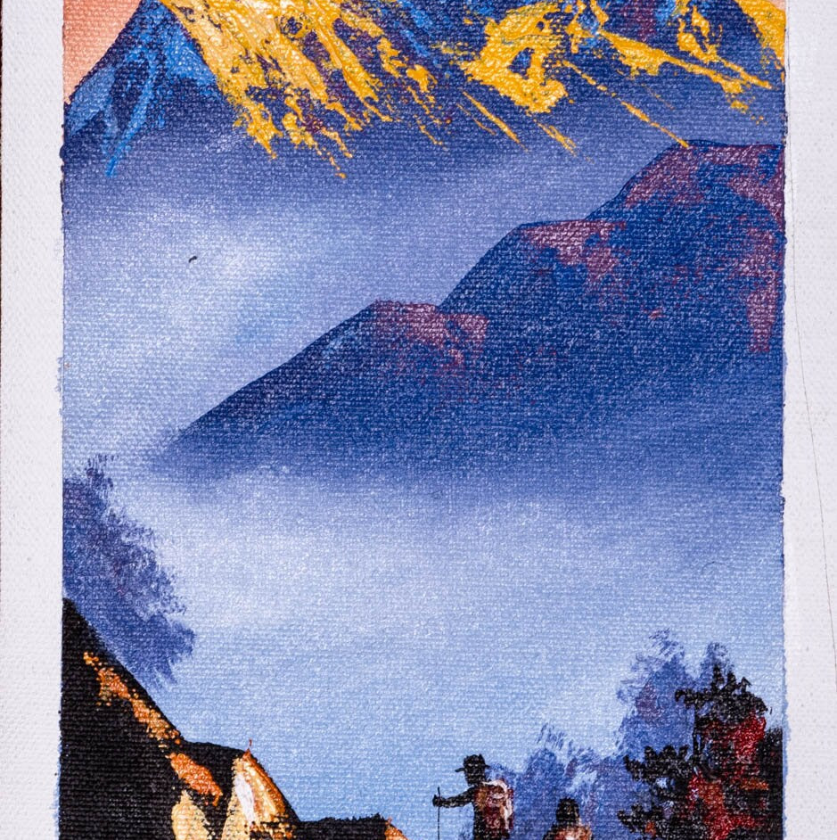 Oil Painting of Mount Machhapuchhre - Lucky Thanka