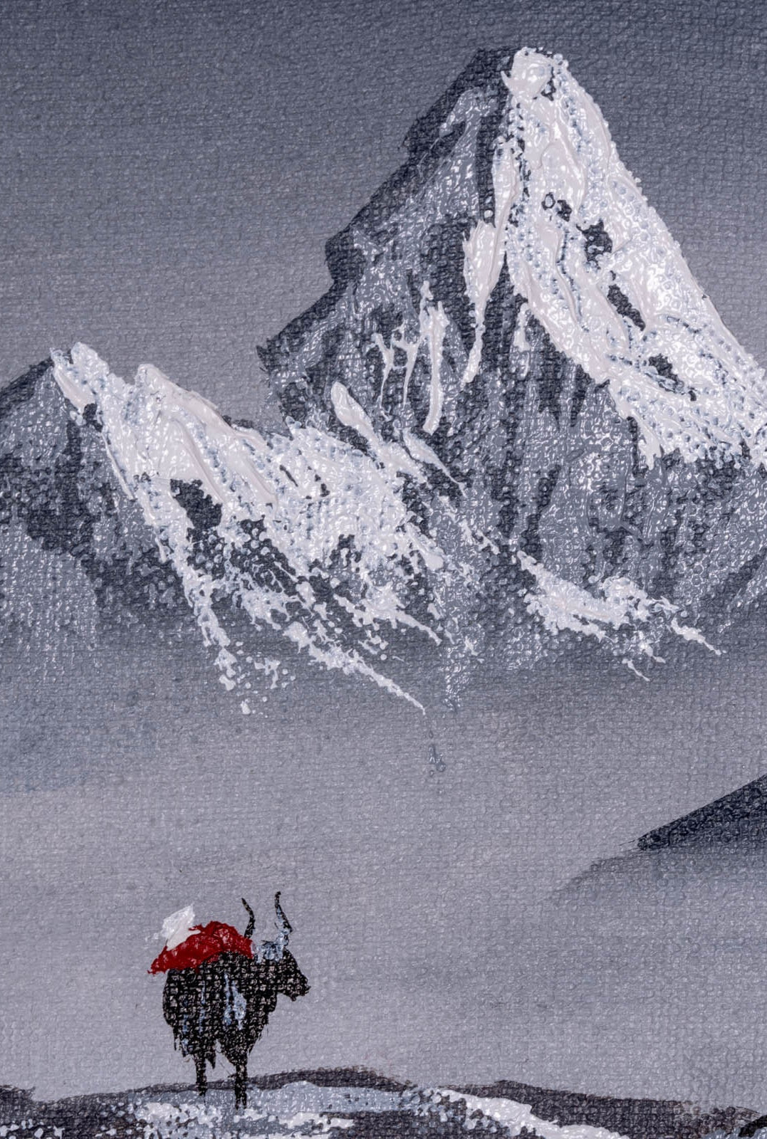 Mt. Ama Dablam back view Oil Painting - Lucky Thanka