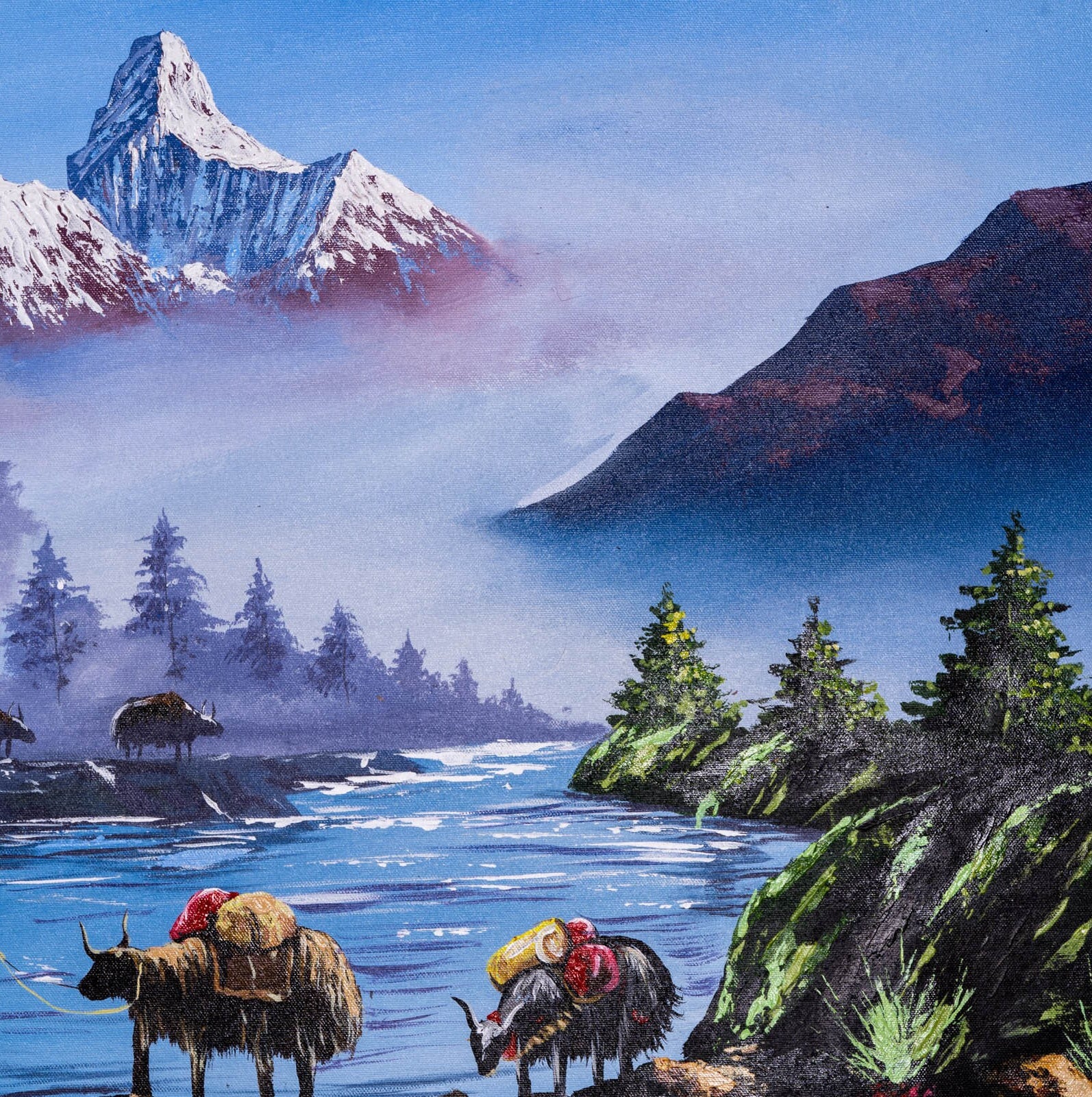 Mount Machhapuchhre Oil Painting - Lucky Thanka