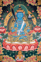 Blue Manjushri Thangka Painting - Lucky Thanka