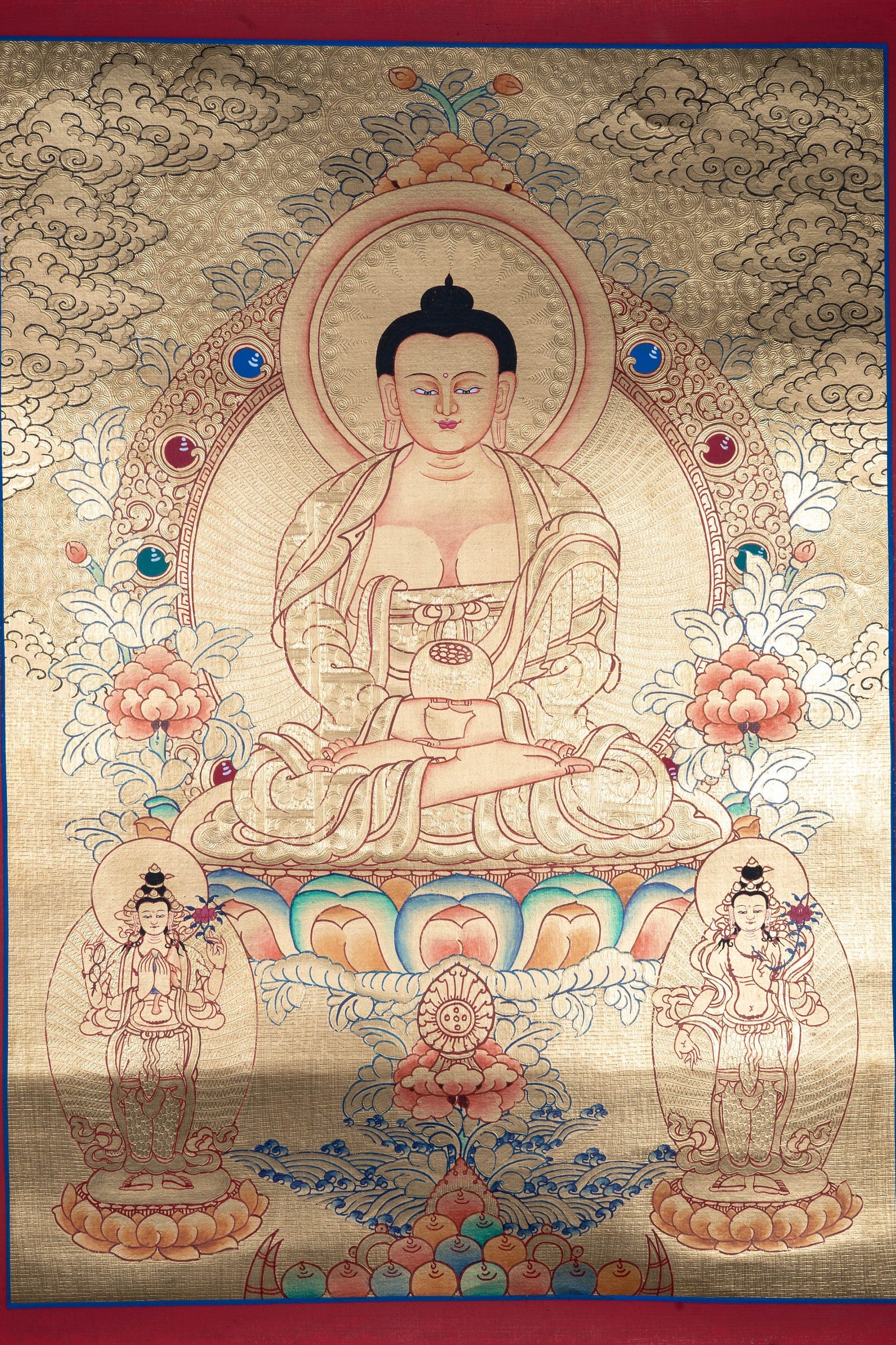 Lyap Long Life Amitabha Buddha Thangka - Lucky Thanka