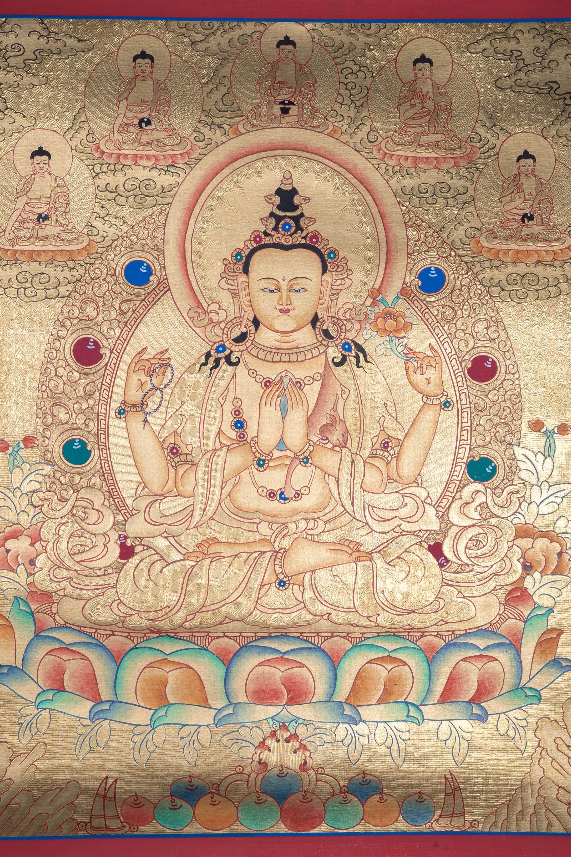 Lyap Chengresi Bodhisattva Thangka Painting - Lucky Thanka