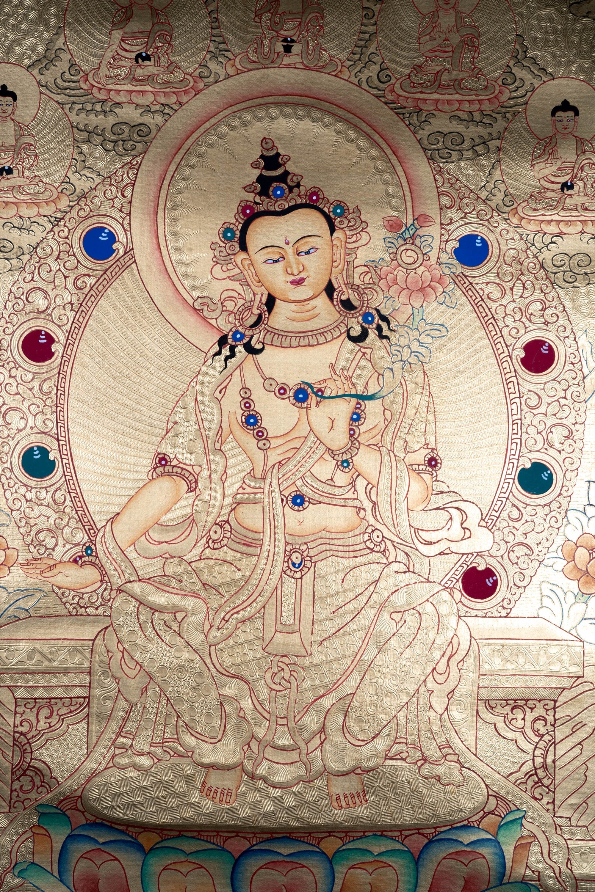 Lyap Maitriya Buddha Thangka Painting - Lucky Thanka