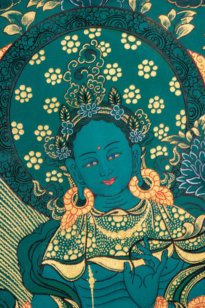 21 Green Tara Thangka Painting - Lucky Thanka
