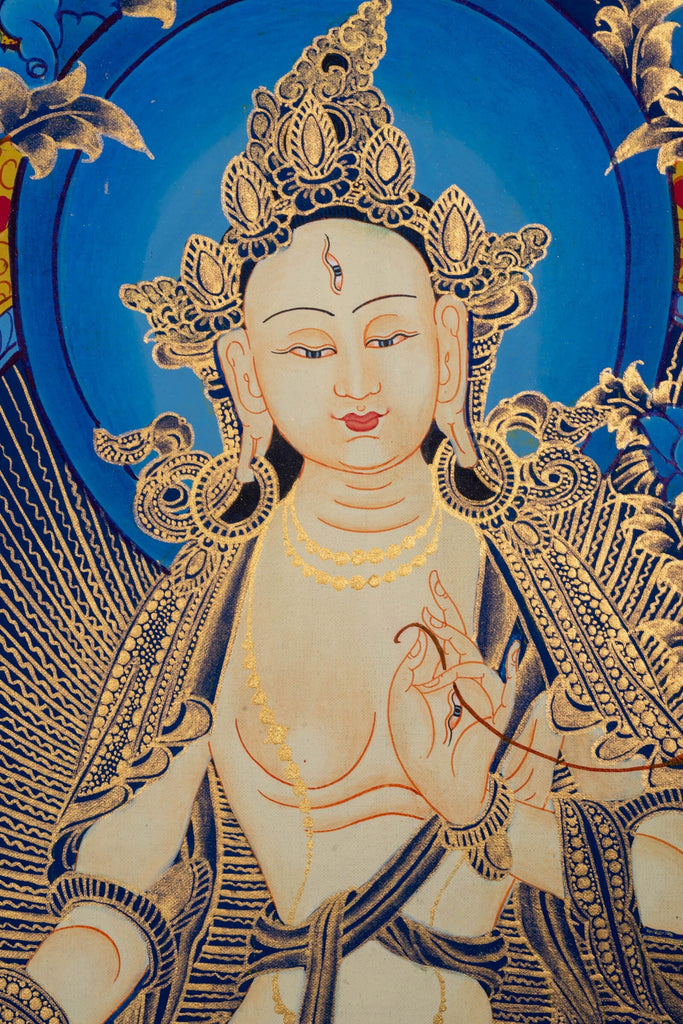 Thangka Painting of White Tara - Lucky Thanka