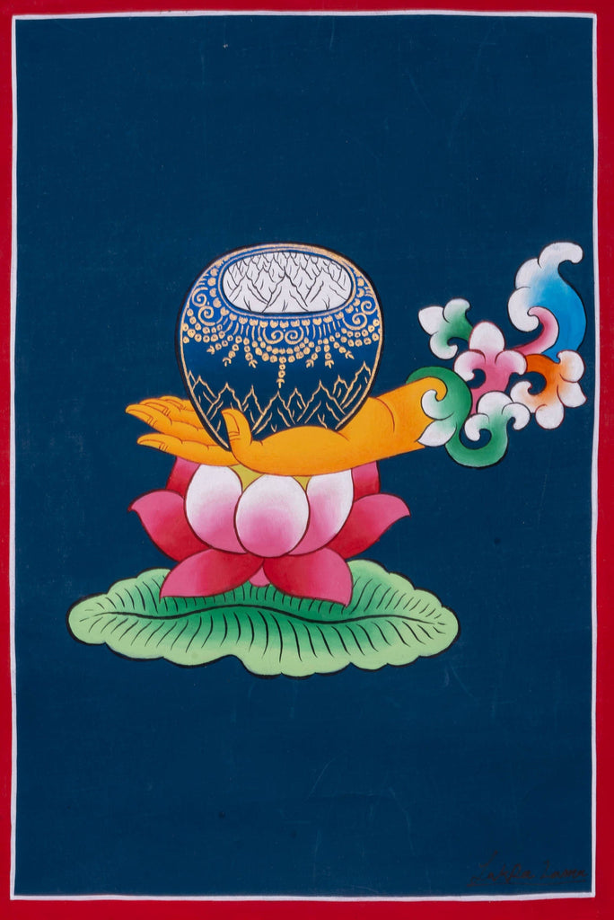 Thangka Painting of Shakyamuni Buddha Hand Sign - Lucky Thanka