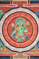 Beautiful Green Tara Mandala Painting - Lucky Thanka