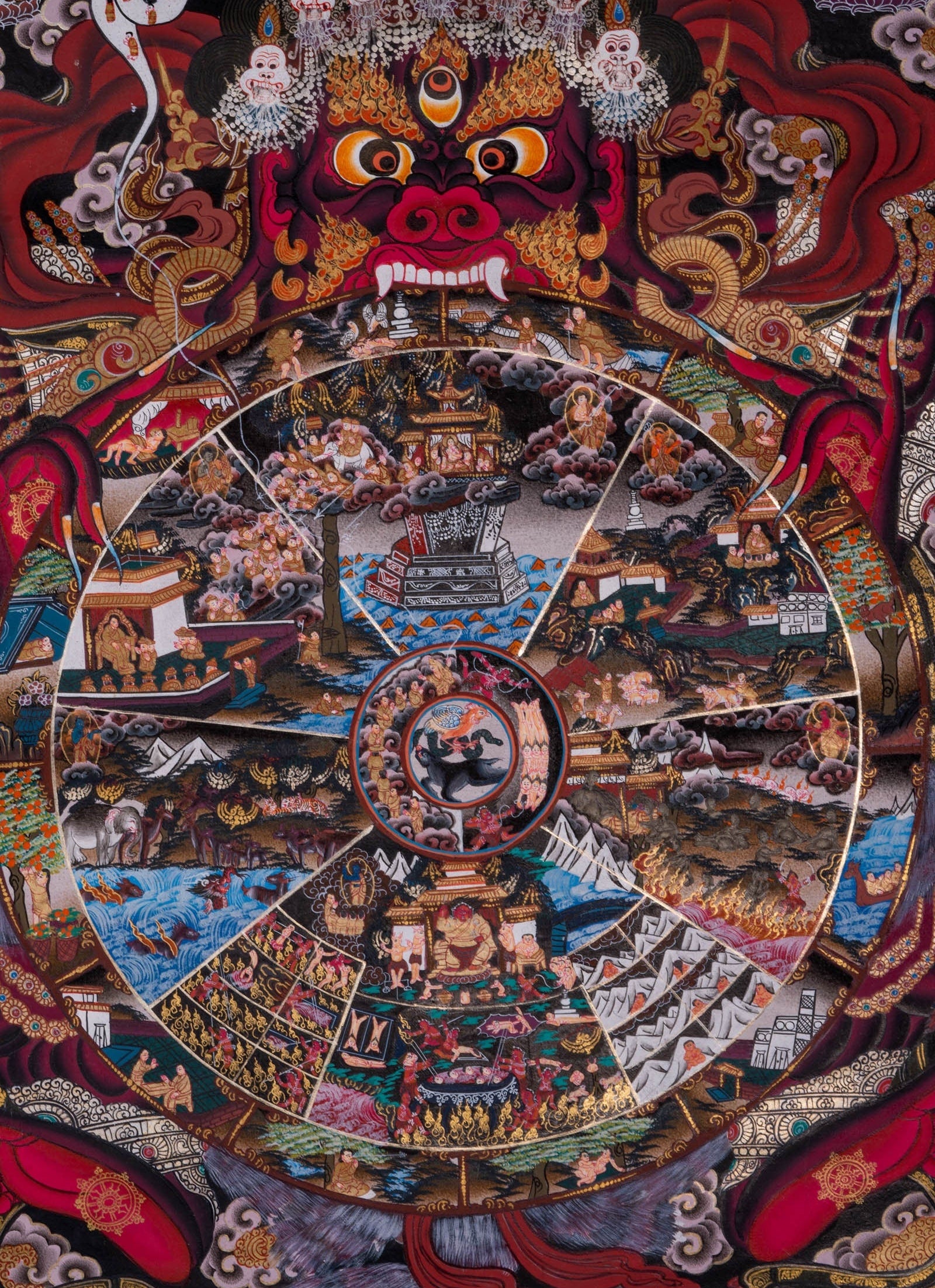 Riduk Wheel of Life  Thangka Painting - Lucky Thanka