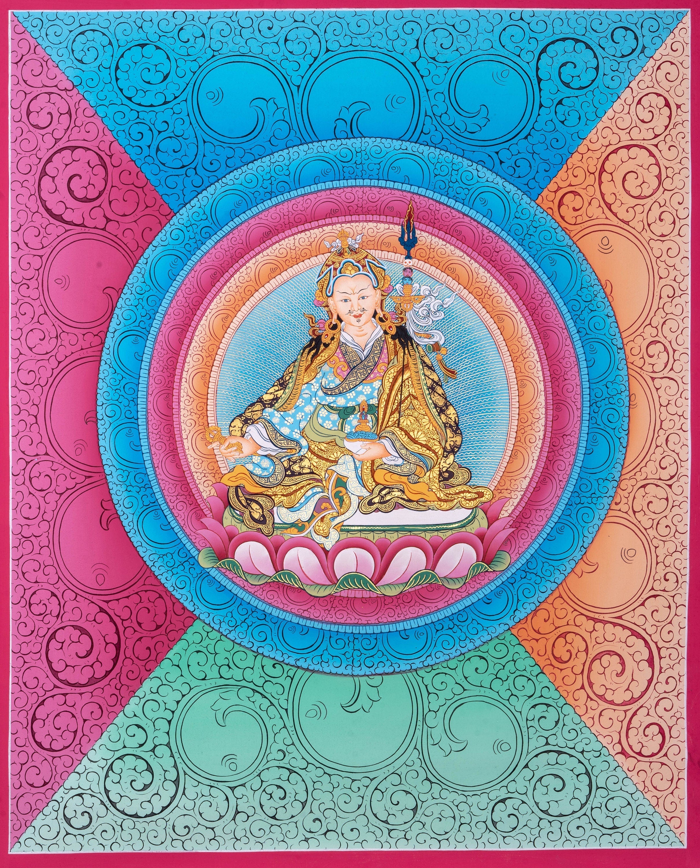 Guru Rinpoche  Buddhism Thangka Art - Lucky Thanka