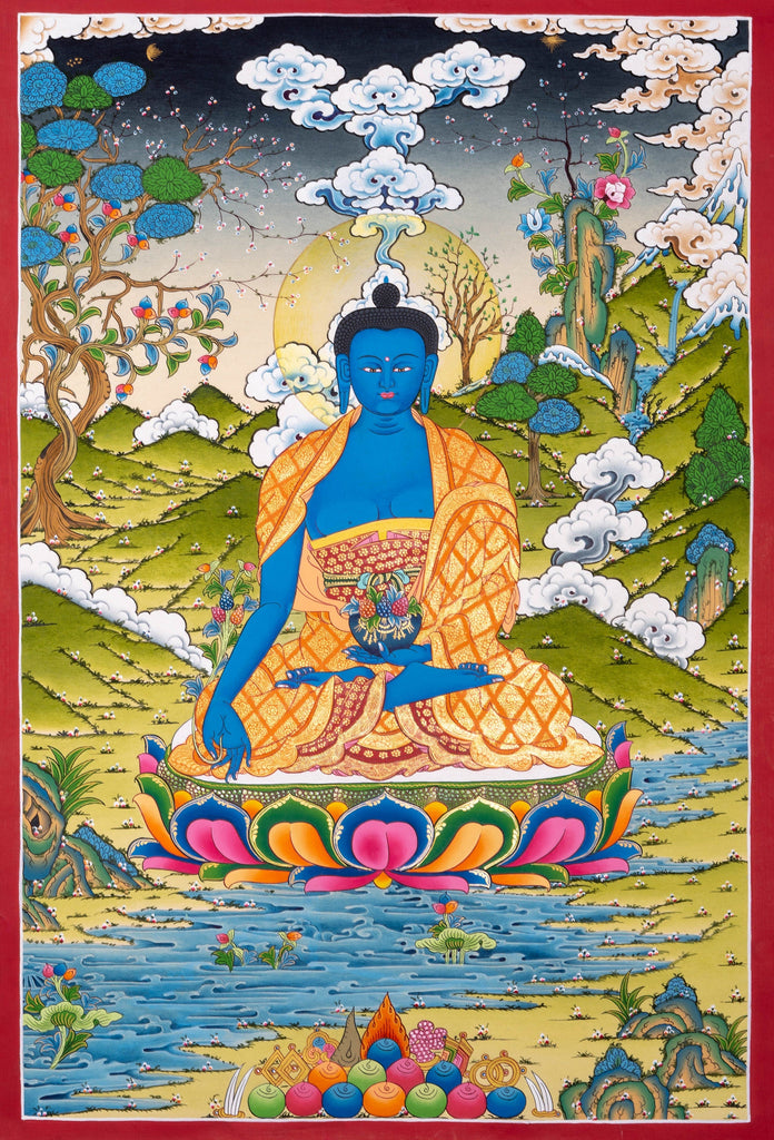 Medicine Buddha Thangka Painting - Lucky Thanka
