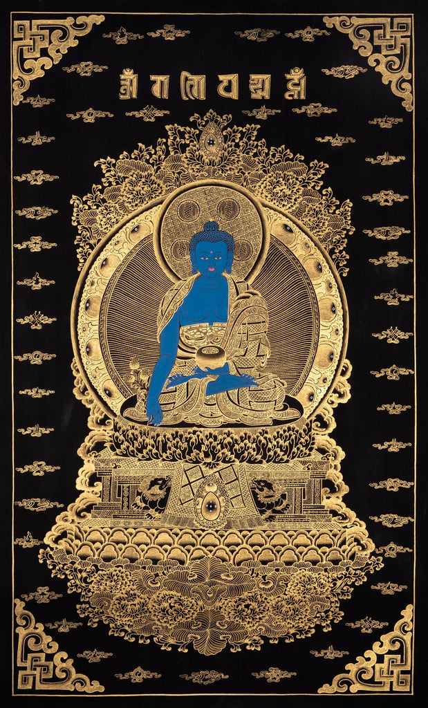 Thangka painting of Bhaisajyaguru - Lucky Thanka