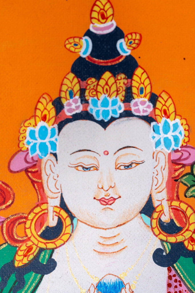 4 arms Chengresi Bodhisattva Thangka Painting - Lucky Thanka