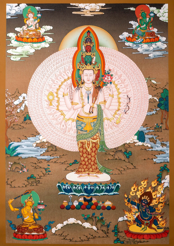 1000 Arm Avalokiteshvara Thangka Painting - Lucky Thanka