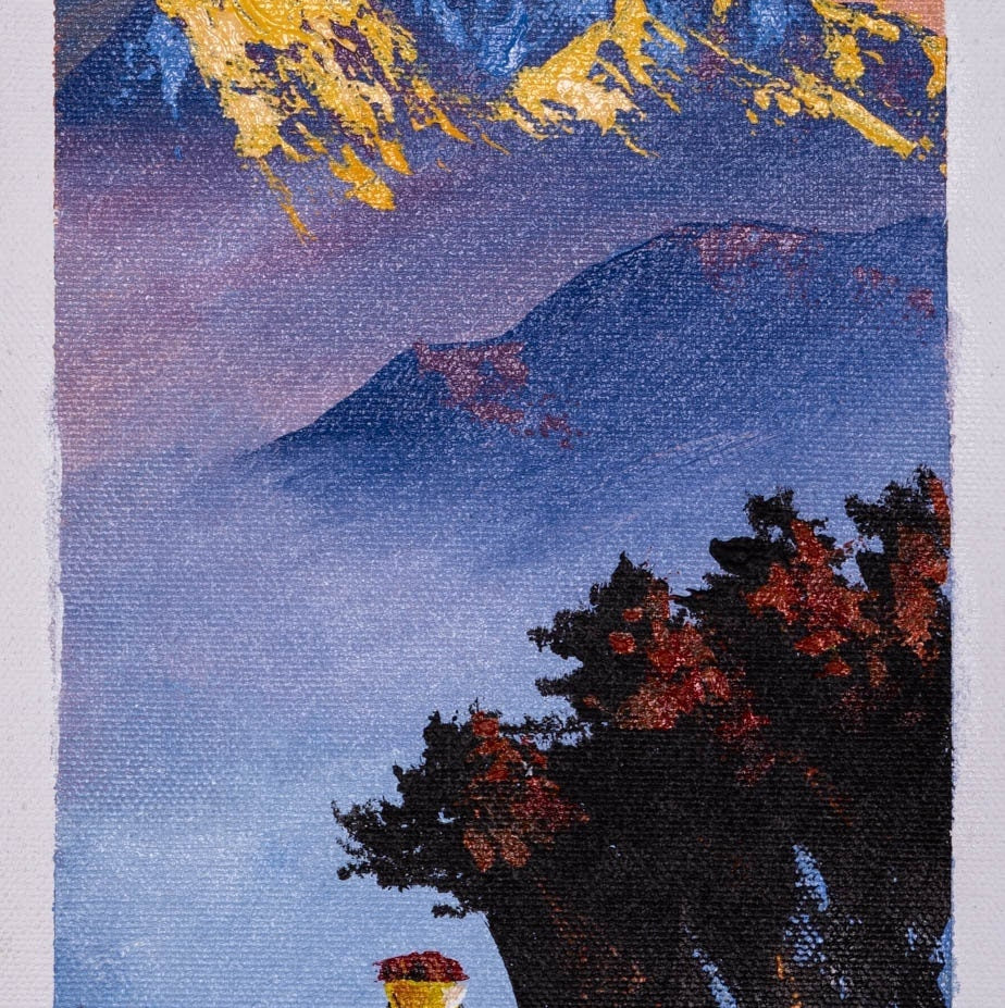 Mount Fishtail Oil Painting - Lucky Thanka