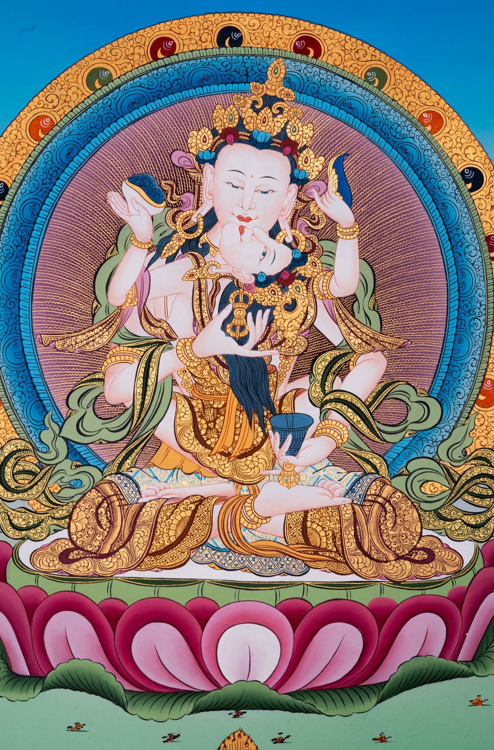Vajrasattva Shakti Thangka Painting - Lucky Thanka