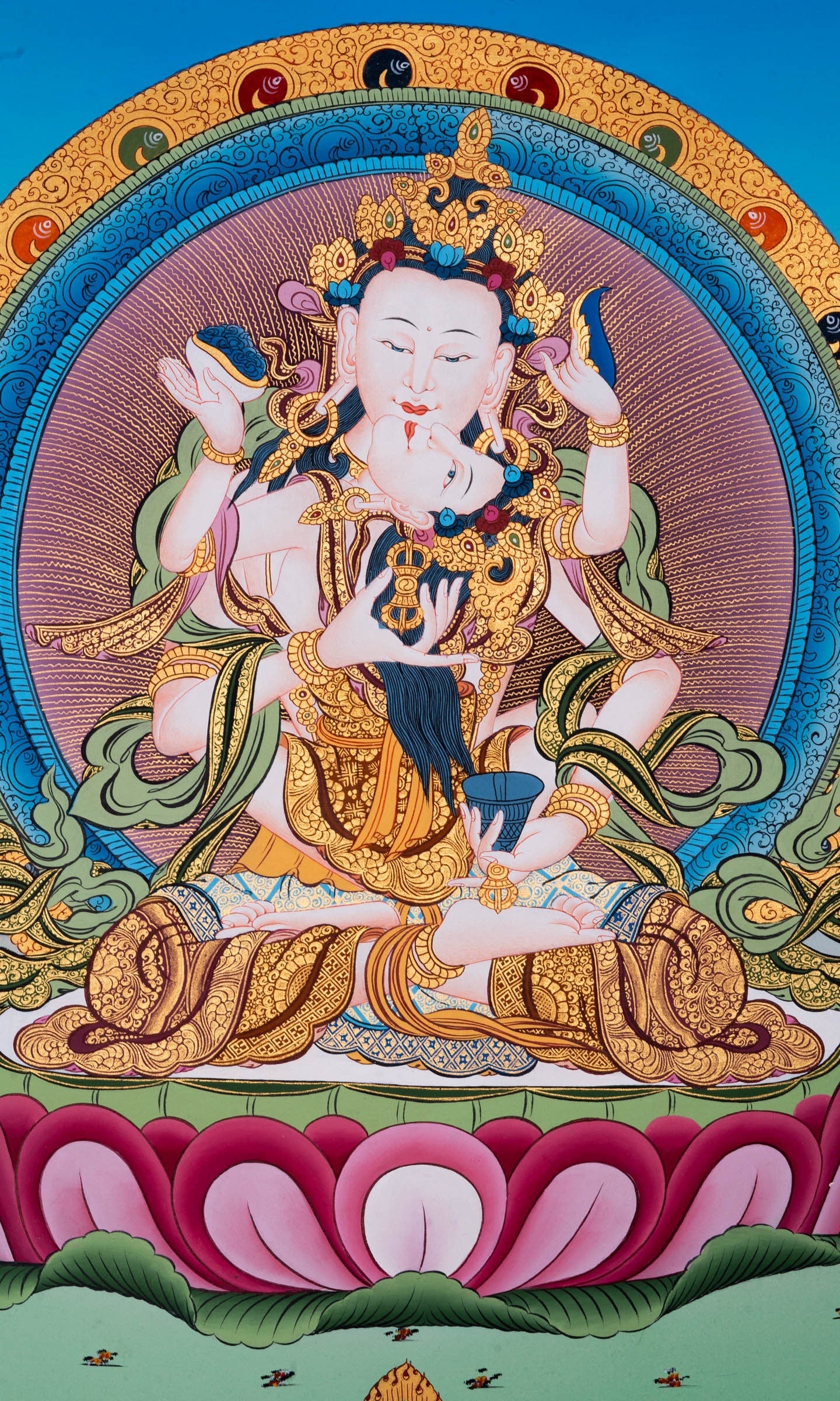 Vajrasattva Shakti Thangka Painting - Lucky Thanka