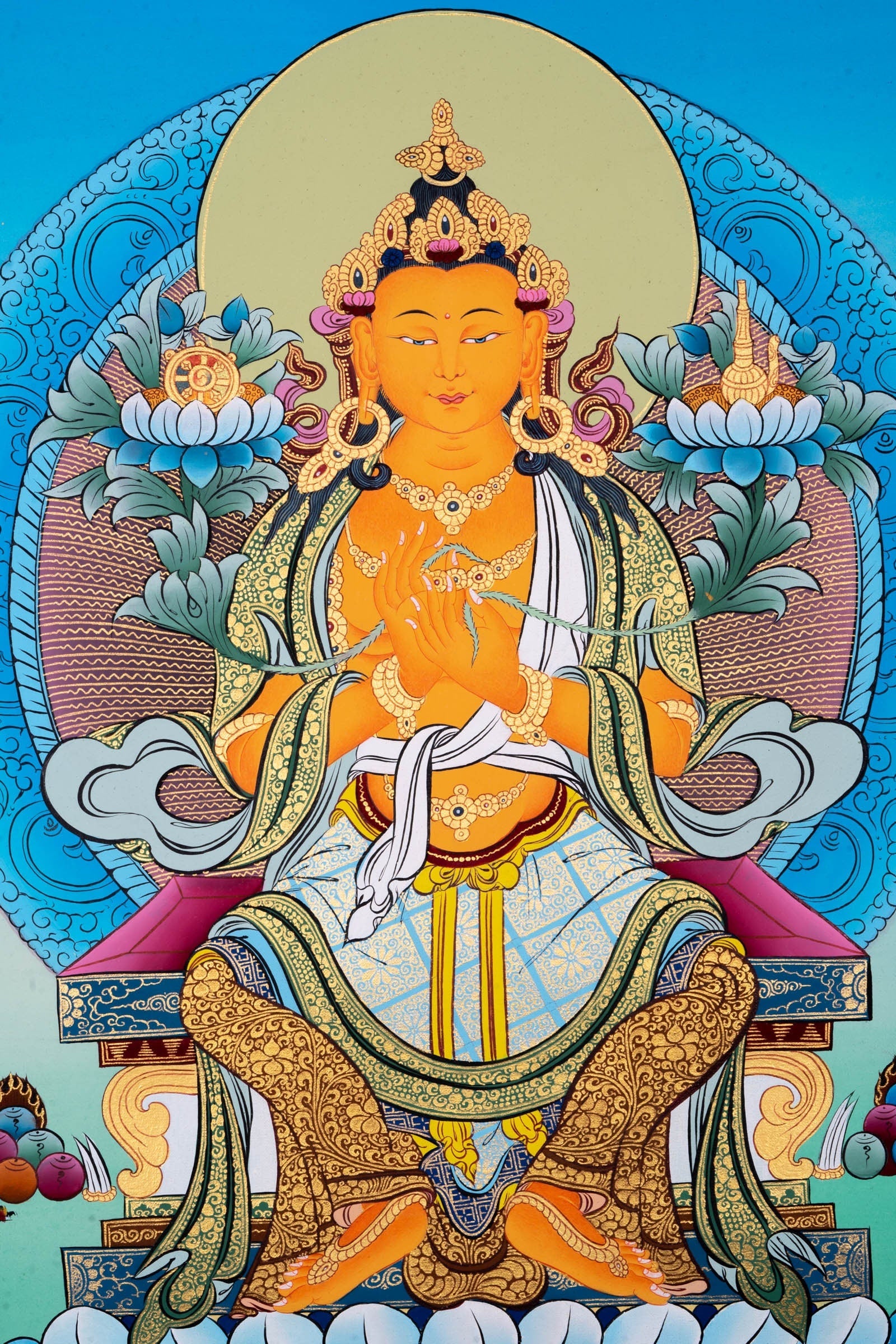 Maitreya Buddha Thangka Art - Lucky Thanka
