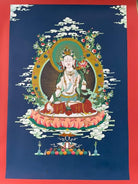 White Tara Thangka Painting - Lucky Thanka