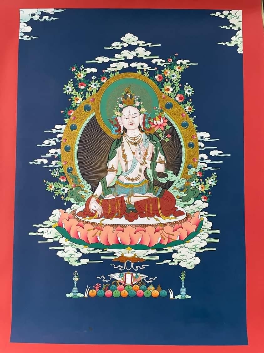 White Tara Thangka Painting - Lucky Thanka