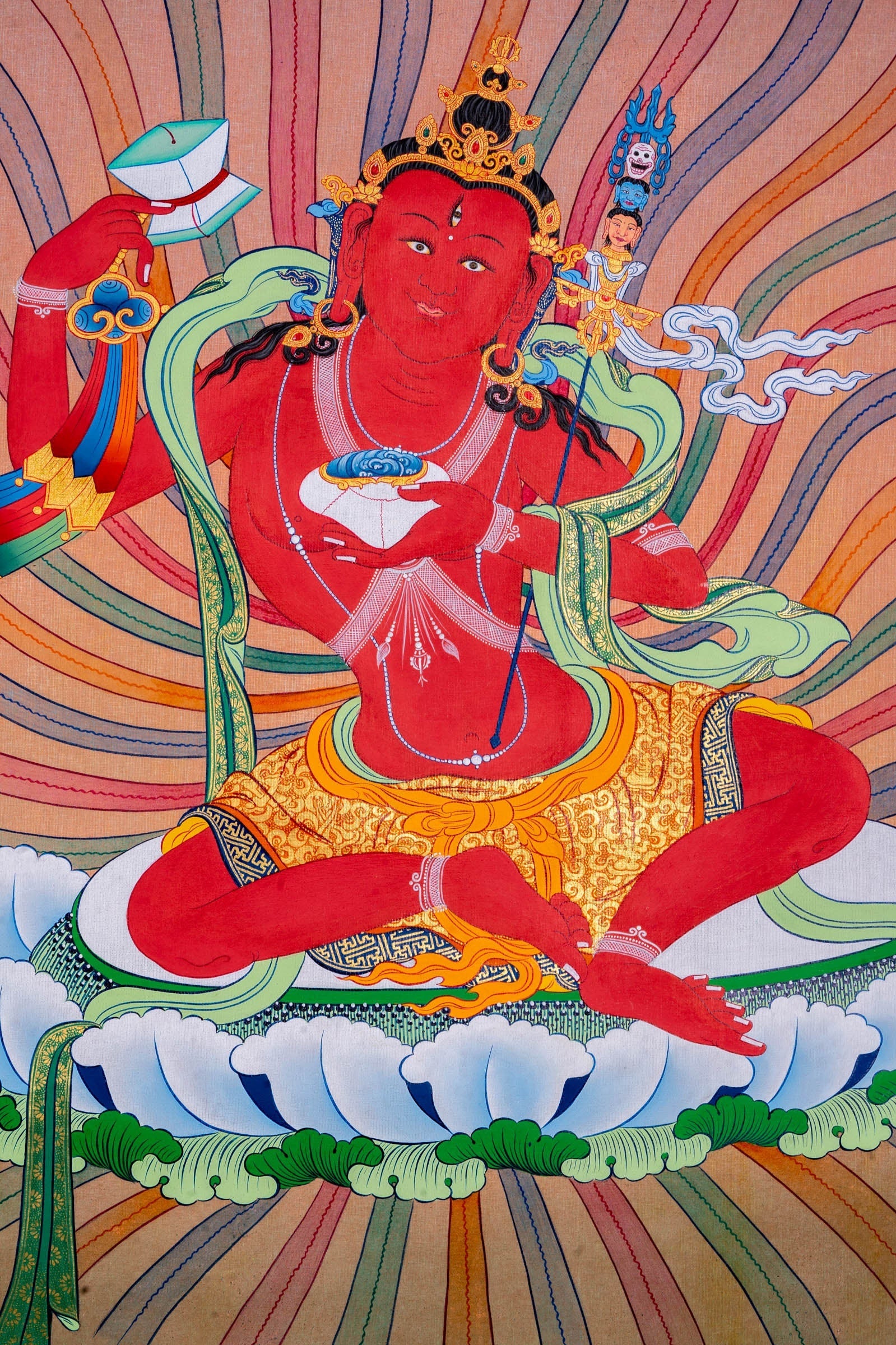 Red Guru Thangka Painting - Lucky Thanka