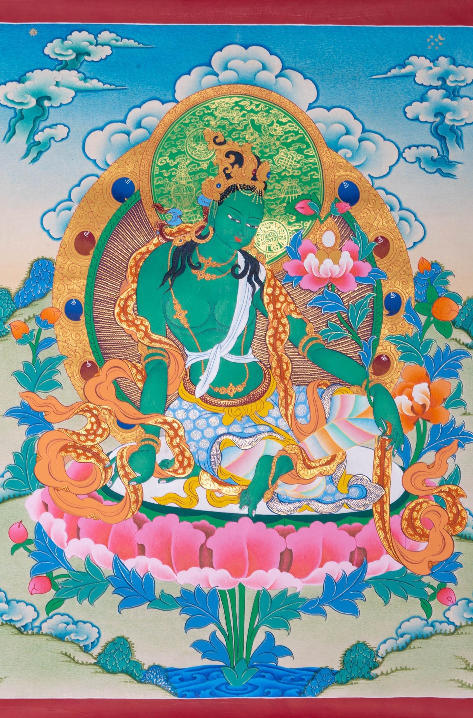 Vajrasattva Shakti Set Thangka Painting - Lucky Thanka