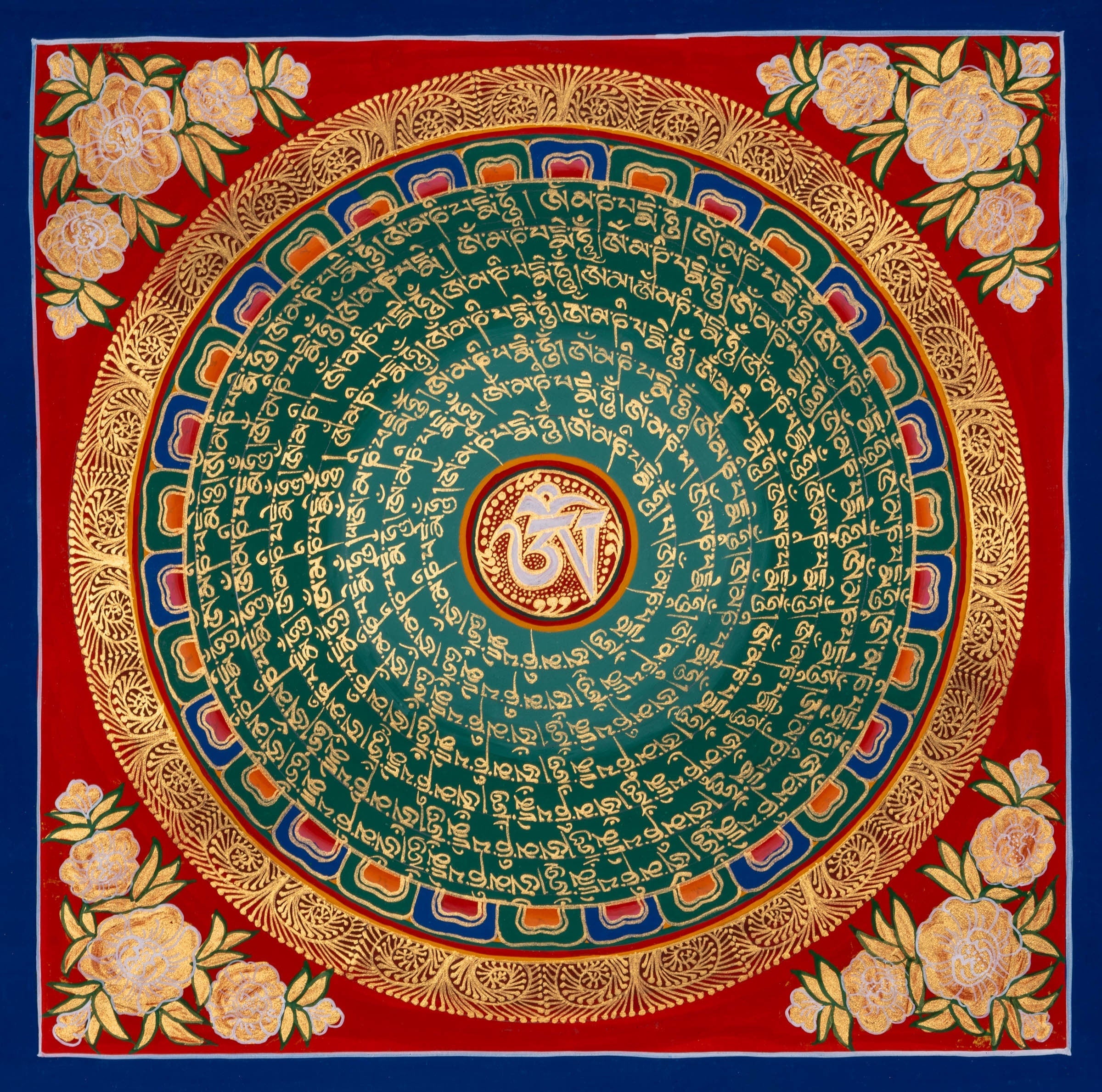 Blue Mantra Mandala  LuckyThanka – Lucky Thanka