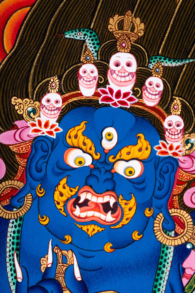 Mahakala with 6 arm Thangka Painting - Lucky Thanka