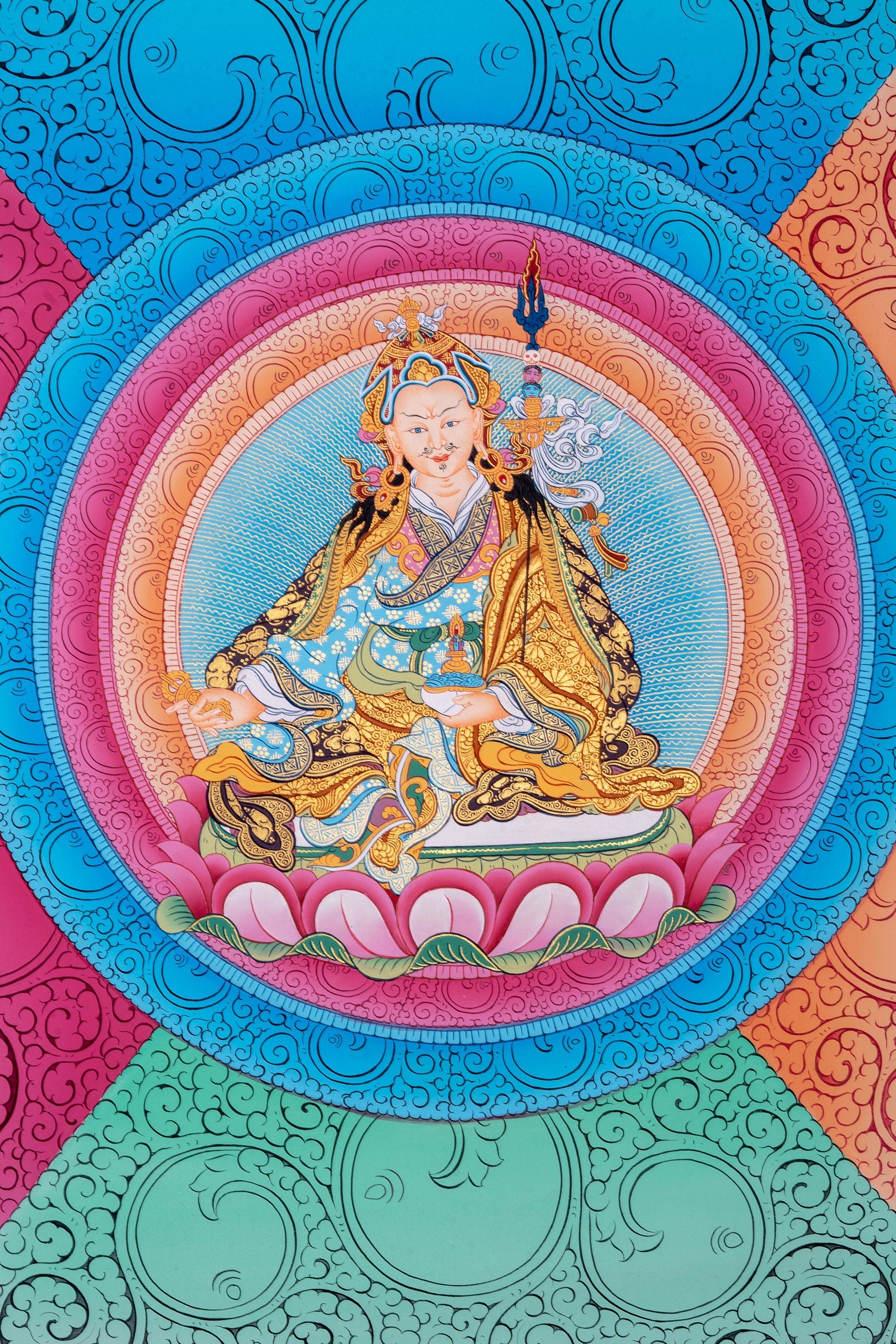 Guru Rinpoche  Buddhism Thangka Art - Lucky Thanka