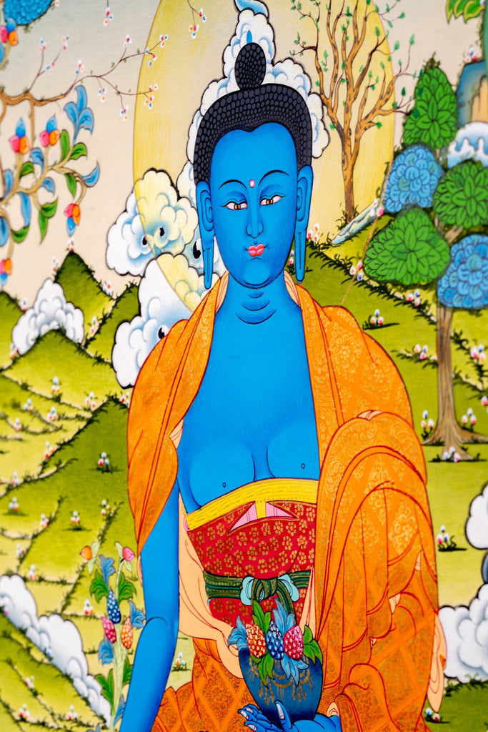 Medicine Buddha Thangka Painting - Lucky Thanka