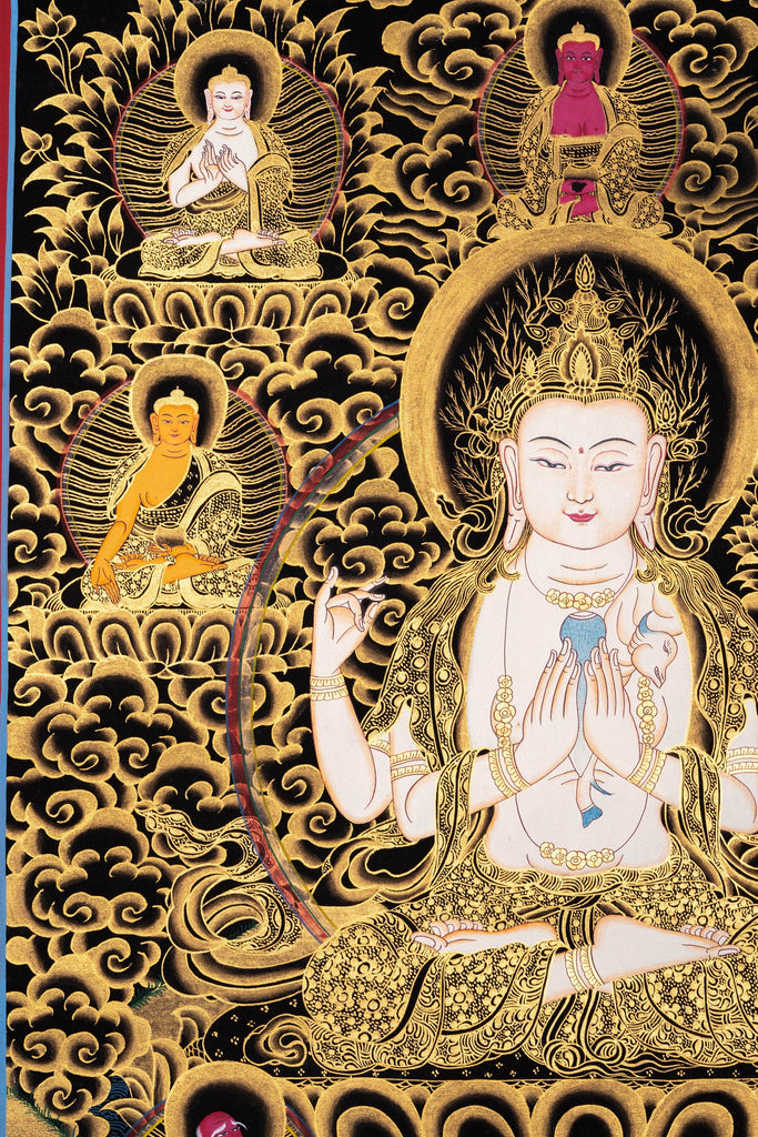 Chengresi Bodhisattva Thangka Painting - Lucky Thanka