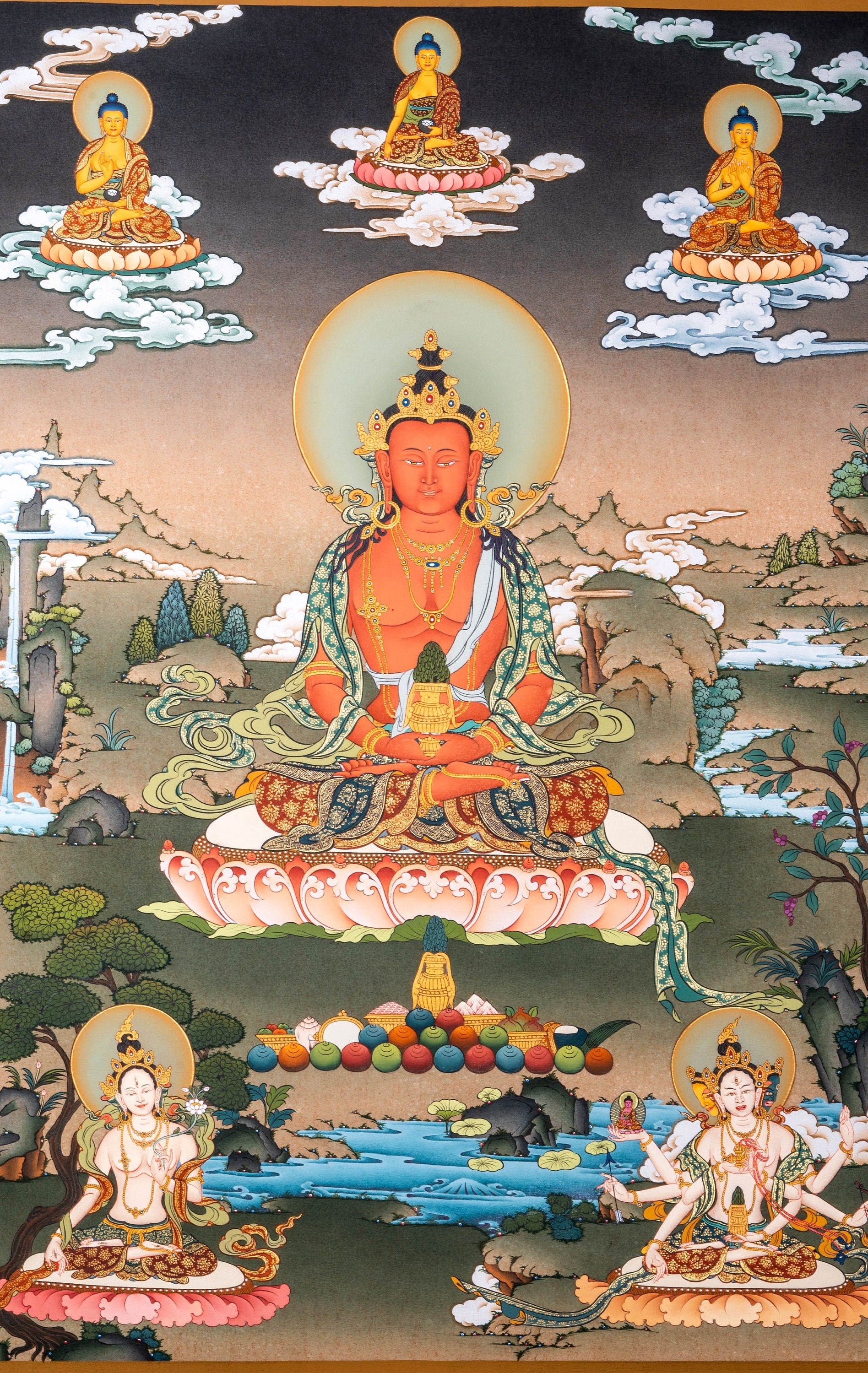 Amitayus Buddha Thangka painting - Lucky Thanka