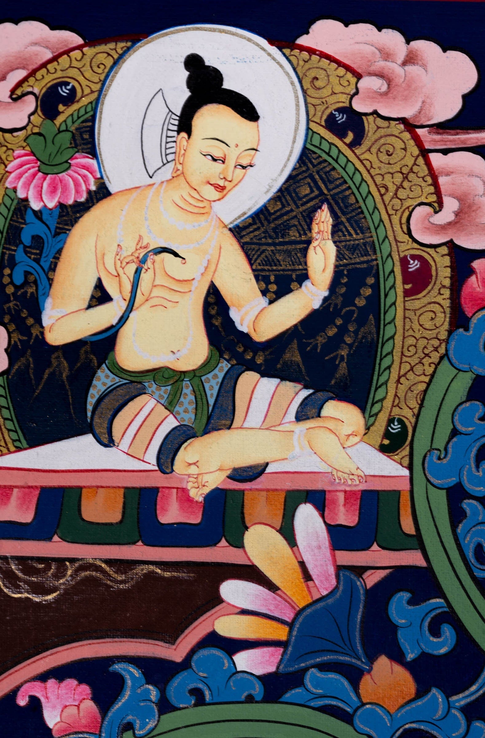 Vajradhara with Shakti Thangka Painting - Lucky Thanka