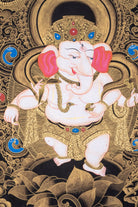 Handmade Shri Ganesh Thangka Painting - Lucky Thanka