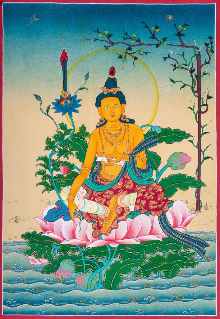 Manjushri Thangka Paintings - Lucky Thanka
