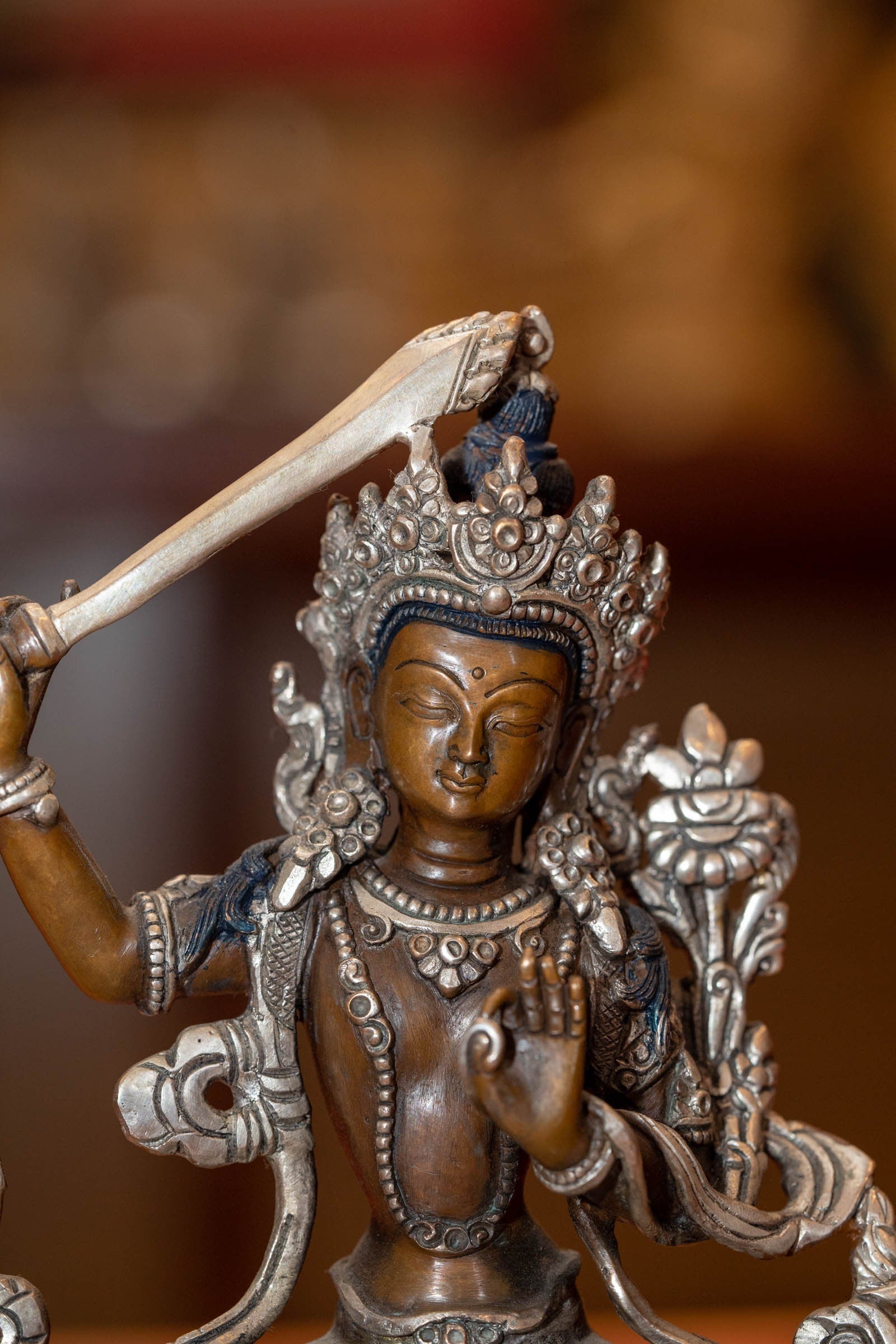 Manjushri Statue from Nepal - Lucky Thanka